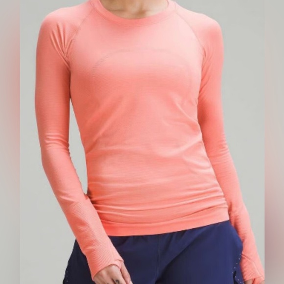Lululemon Women’s 6 Coral Swiftly Tech Long Sleeve Crew Athletic Performance - Picture 1 of 8